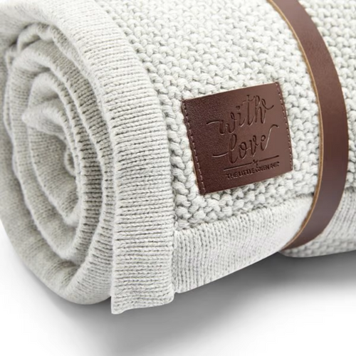 ORGANIC KNITTED FLEECE BABY BLANKET - DOVE